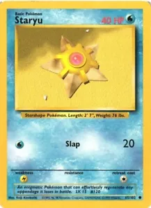 Staryu 65/102 Base Set Common 1999 Pokémon Game Card WOTC - Picture 1 of 2