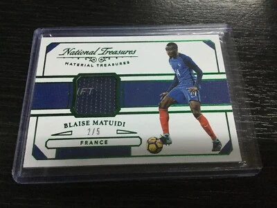 2018 NATIONAL TREASURES Blaise Matuidi Game Patch Tag Relics 2/5 Emerald France - Image 1 of 2