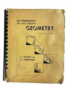 An Introduction To Euclidean Geometry Preliminary Edition J.C Eaves - Picture 1 of 4