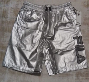 New Fila Wallie Shorts Adult Large Silver & Black LV Raiders Colors Mens - Picture 1 of 5