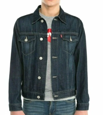 Levi's boys denim Trucker Jacket -youth Medium / 10 - 12 Years - Dk Blue - Image 1 of 4