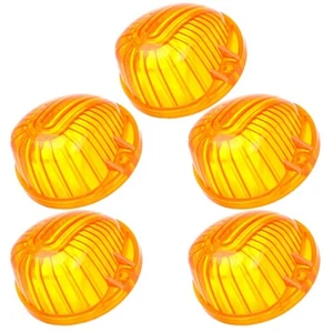 5X Amber Round-Shape Cab Marker Light Cover for Chevrolet GMC Truck Pickup - Picture 1 of 4