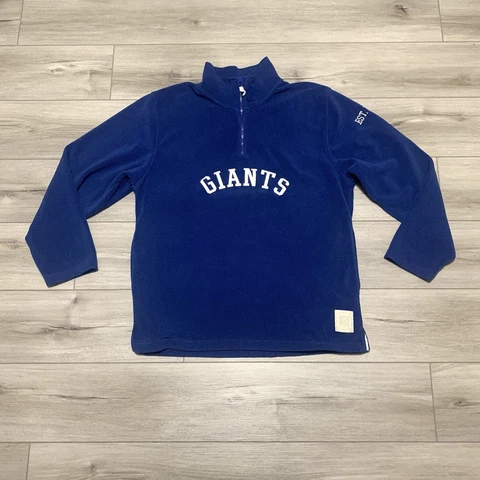 VTG New York Giants Reebok NFL Gridiron Classic 1/4 Zip Jacket Men’s XL Blue Cover