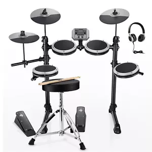 🥁 Donner DED-80 E-Drum Set mit leisen Mesh-Pads, 15 Drum-Kits 180 Sounds | GRAU - Bild 1 von 10