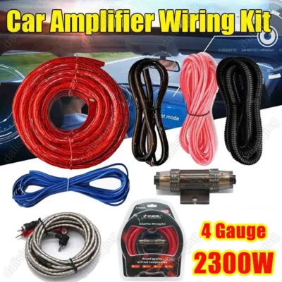 Kit de cable de audio para automóvil calibre 4 amplificador instalación amplificador subwoofer RCA subcableado 2300 W Foto 1 de 4