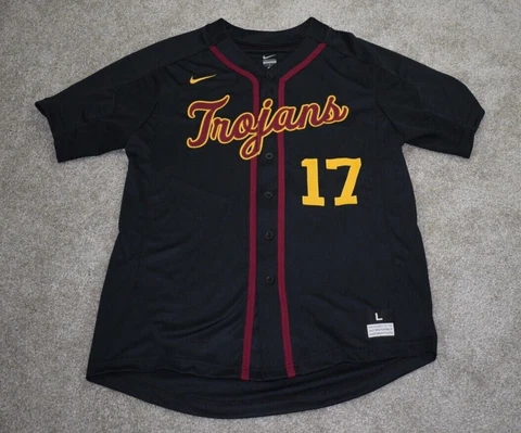 USC Trojans Baseball Jersey Nike Men's size L Black Red #17 Cover