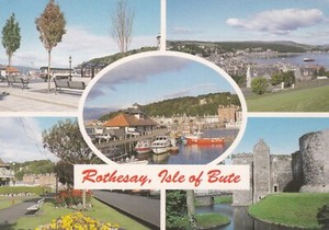 Rothesay Isle of Bute Vintage Colour Post Card Multiview Unposted