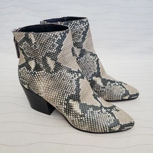 NEW Dolce Vita Shanta Pointed Toe Snake Print Leather Boot Exposed Zip Size 8 - Picture 1 of 13