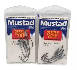 2 Bustine da 5 Pezzi - Ami MUSTAD - Ref. 91761BLN - Size 1/0 - Black Bass EF413 - Foto 1 di 8