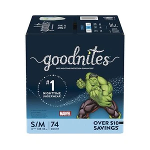 Goodnites Goodnites Bedwetting Underwear for Boys, S/m, 74 Ct, Size 4-Boy, 74 - Picture 1 of 2
