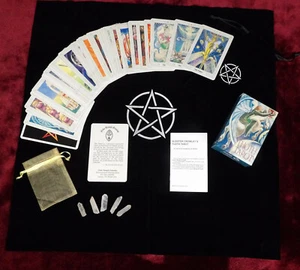 Thoth Tarot Aleister Crowley Frieda Harris Budget Deck-Deluxe Sets with Crystals - Picture 1 of 15