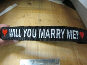 Valentines Day Custom Made Dog Collar / Will You Marry Me Embroidery Engagement - Picture 1 of 12