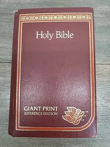 Vtg Holy Bible King James Version Giant Print Reference Edition 1976 Leather - Picture 1 of 12