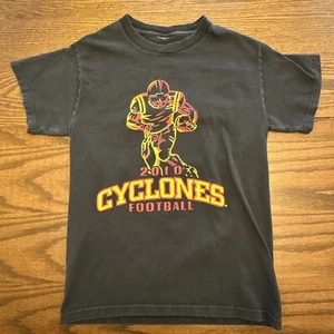 Iowa State Cyclones 2010 Football Schedule T-Shirt Adult Small Black Upcycled - Picture 1 of 4