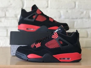 Nike Air Jordan 4 Retro Rojo Thunder Para hombres Talla 11 Negro Carmesí CT8527-016 Nuevo - Imagen 1 de 12