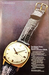 The Electric Timex No Winding Pubblicità Stampa Vintage 1968 - Foto 1 di 5