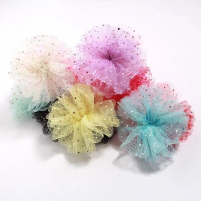 8cm Net yarn lace Chiffon Flower Cluster No Hair clips Hair Accessories for Girl - Image 1 of 4