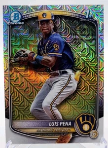 Luis Pena 2025 Bowman Chrome Mega Box Mojo Refractor #BCP-38 Brewers & Base RC. - Picture 1 of 6