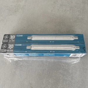 6 x GE General Electric 221mm Clear DOUBLE ENDED TUBULAR LAMP BULBS 30w S15 - Picture 1 of 4