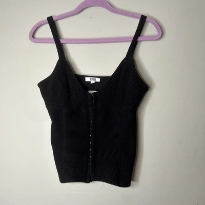 Camiseta sin mangas BB Dakota Anthropologie negra con corsé para mujer talla pequeña S Foto 1 de 4