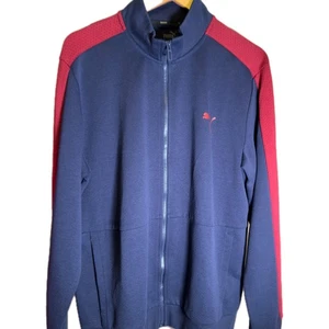 Chaqueta deportiva Puma manga larga azul marino para hombre talla grande cremallera completa bolsillo liso top - Imagen 1 de 12