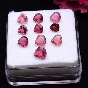 10 Pcs Natural Pink Tourmaline 4mm-6mm Pear Cut Untreated Loose Gemstones Lot - Picture 1 of 8