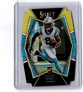 2021 Panini Select Jaycee Horn RC #185 Black and Gold Prizm Die Cut Panthers - Picture 1 of 2