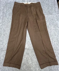 Bernard Zins Men’s Wool Cashmere Dress Slacks Pants Brown 36x28.5 Made In France - Picture 1 of 8