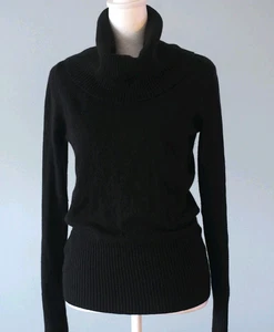 Girocollo Apt 9 Cashmere Nero 100% Cashmere Taglia Media Collo Largo - Foto 1 di 18