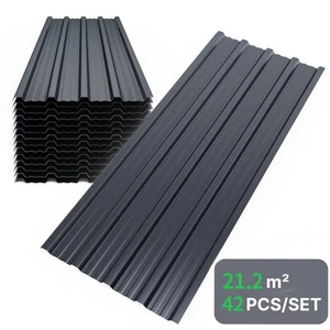 42 X Metal Roof Sheets 21.2m² Corrugated Garage Carport Shed Roofing Panels Grey - Picture 1 of 12