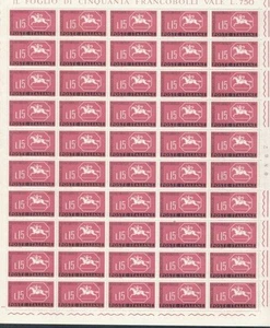 ITALIA 1961 Giornata del francobollo 1 foglio intero MNH** - Foto 1 di 1