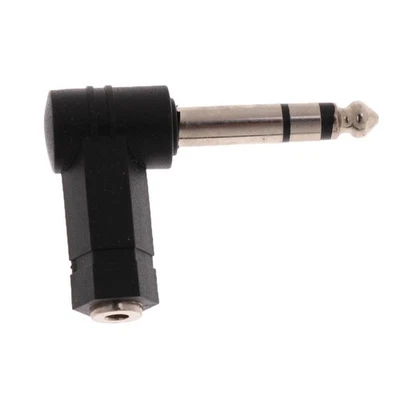 6.35MM Stereo Male Plug to 3.5MM Stereo Female Angled Audio - Image 1 of 4