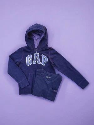 Lot 2 Vêtements fille 7 ans GAP Kids – sweat à capuche pailleté + t-shirt - Photo 1/4