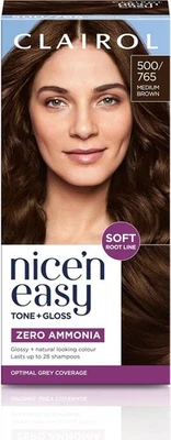Clairol Nice'n Easy Tone+Gloss Semi Permanent Hair Dye -, 500/765 Medium Brown