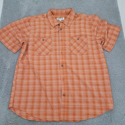 Orvis Mens Shirt XL Multicolor Orange Check Short Sleeve Button Front NWT - Image 1 of 4