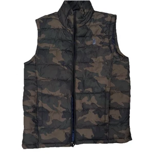 Izod Camo Puffer Vest Men's Medium Full Zip Pockets Gorpcore - Picture 1 of 4