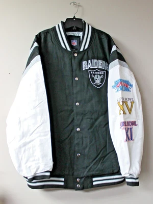 New NFL Oakland Raiders 3X Champions insulated cotton embroidery jacket men XXL - Image 1 of 4