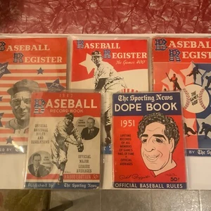 Lot of 5 Sporting News Baseball books 1941 - 1951 Very Good+ - Excellent - Picture 1 of 7