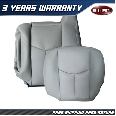 2003 2004 2005 2006 For Chevy Silverado GMC Sierra Leather Seat Cover Gray 922 Foto 1 de 4