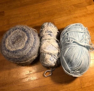 Garnreste Farbtöne hellblau weiß 3er Set - Bild 1 von 8