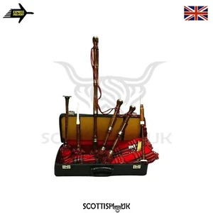 Scottish Great Highland Bagpipe Full Set with Silver Mounts & Tutor Book - Picture 1 of 1