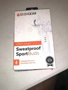 ECOXGEAR CB10 Wired SweatProof Sport Buds with Microphone - White - Picture 1 of 2