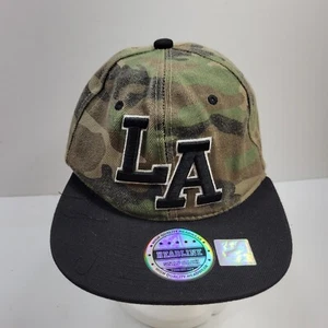 Headline Baseball Cap Hat Mens OS Green Camo Embroidered Los Angeles Snapback - Picture 1 of 7