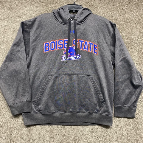 Boise State Broncos Sweatshirt Adult Medium Gray Blue Hoodie Under Armour Mens Cover