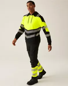 Regatta Hi-Vis X-Pro Comfortable and Ribbed Collar Hoodie (Class 2) - Picture 1 of 8