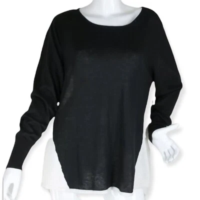 {JOSEPH A} Suéter Relajado Negro/Blanco Bloque de Color Manga Larga Invierno/Otoño ~1X Foto 1 de 4