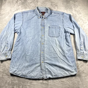 Covington Mens XL Denim Long Sleeve Button Down Shirt Blue Western Ranch Cowboy - Picture 1 of 8