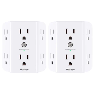 2 Pack Surge Protector Outlet Extender, Plug Extender, Multi Plug Wall Outlet Ad - Picture 1 of 11