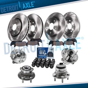 Front Rear Brake Rotors Pads Wheel Hubs w/ 20pc Lug Nuts for Fusion Lincoln MKZ - Picture 1 of 10