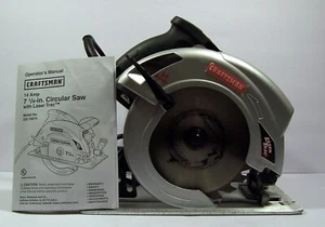 Sierra circular Craftsman Laser Trac 7 1/4", # 320.10870, con cable 14 amperios, luz de trabajo - Imagen 1 de 11